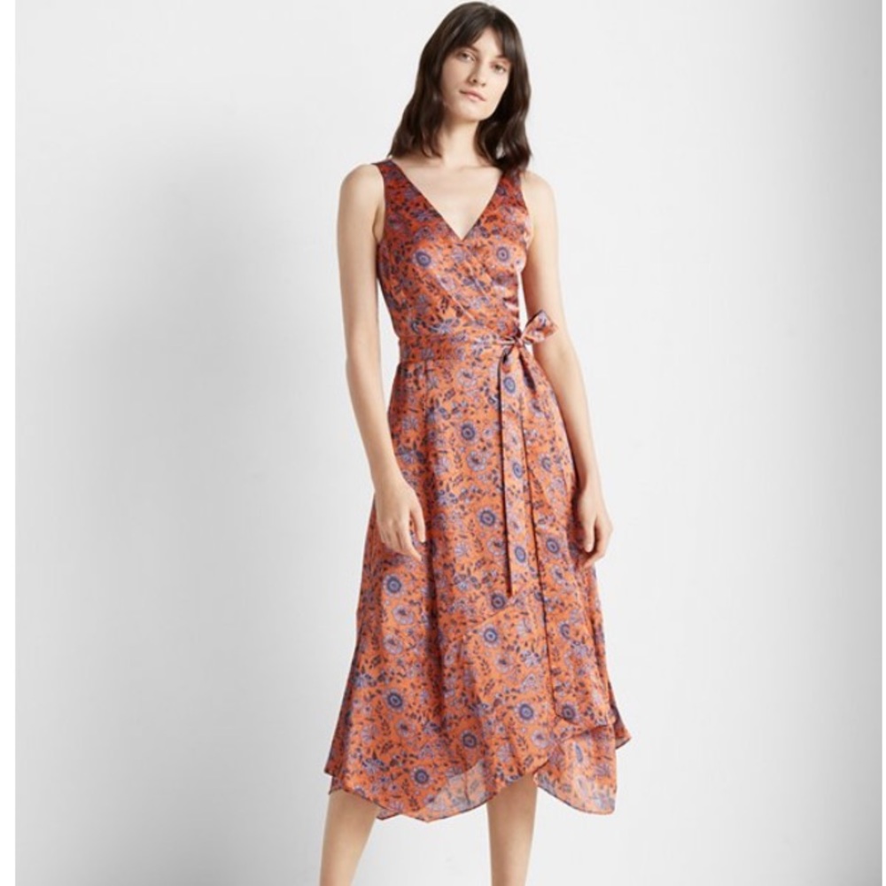 CLUB MONACO Printed Wrap Dress